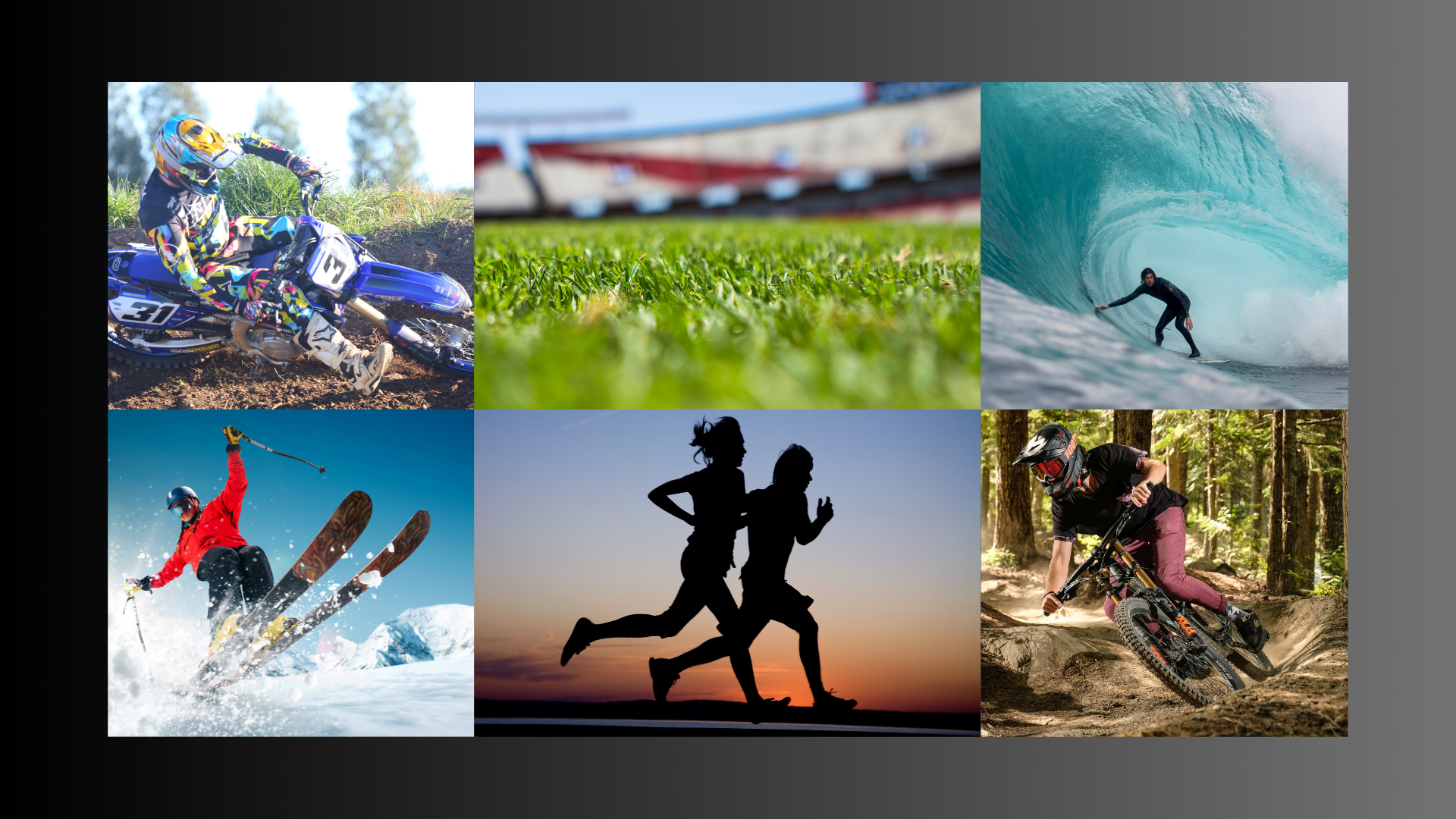 Action Sports motocross surfing skiing running