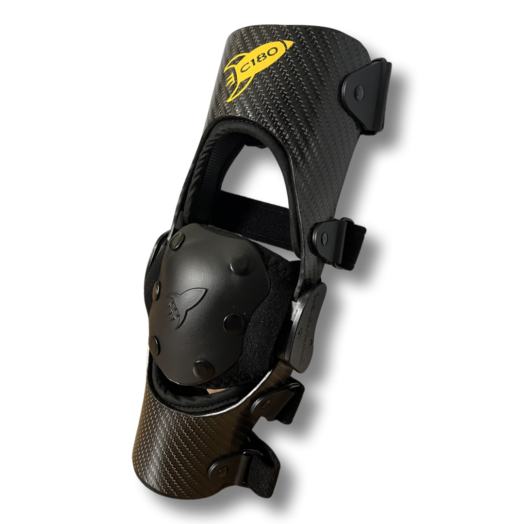 C180 Rocket knee brace Angled Image with patella guard