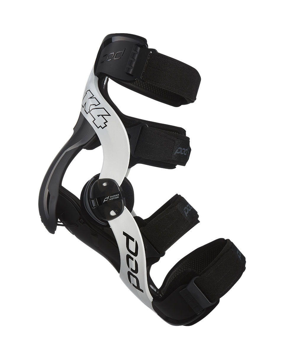 POD Active K4 Impact Modified Knee Brace White/Black Side View