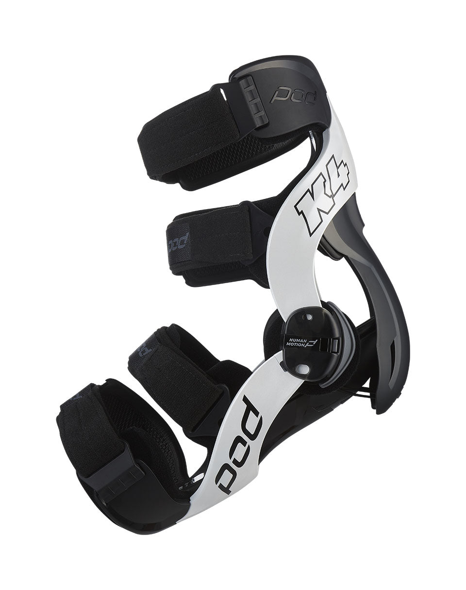 POD Active K4 Impact Modified Knee Brace White/Black Side View