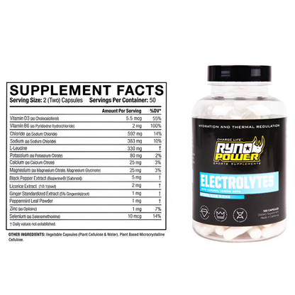 Ryno Electrolyte Supplement Facts