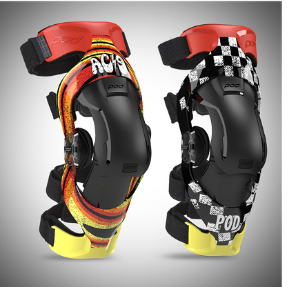 POD Active AC9 LE knee brace two braces side image angle right Motocross