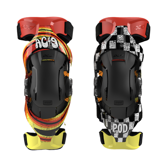 POD Active AC9 LE knee brace two braces front on image Motocross