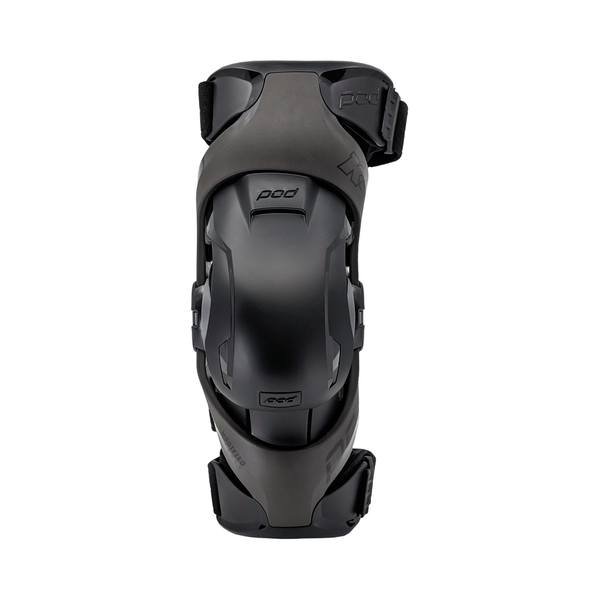 POD Active K4 Youth Impact Modified Knee Brace Graphite/Black Front View Left