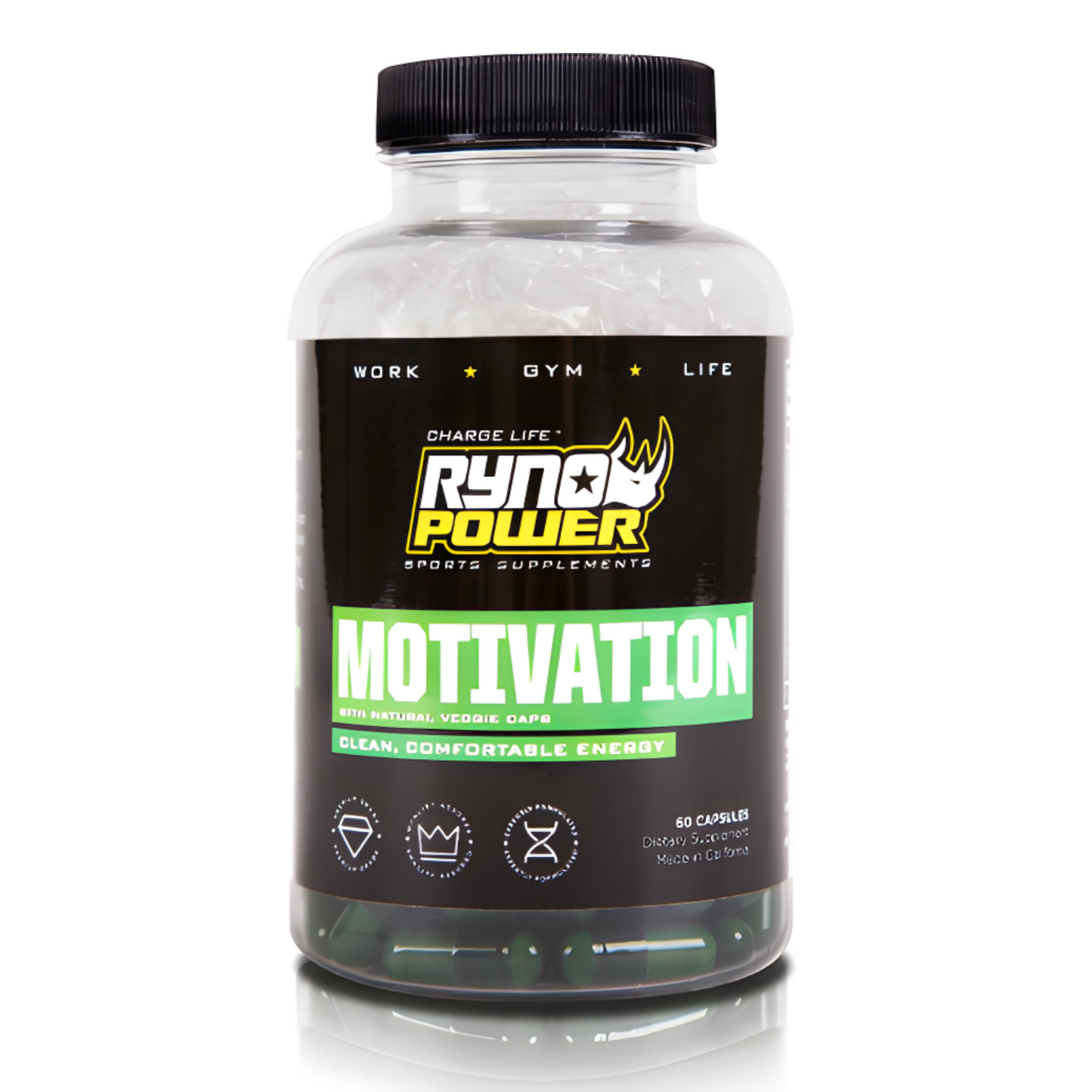 RynoPower Motivation Pre-Workout Supplement Main Package Front